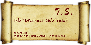 Tótfalusi Sándor névjegykártya