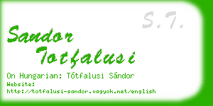 sandor totfalusi business card