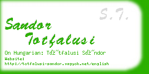 sandor totfalusi business card